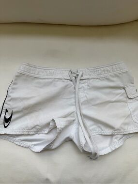 O'Neill White Women's Athletic Shorts with Black Logo